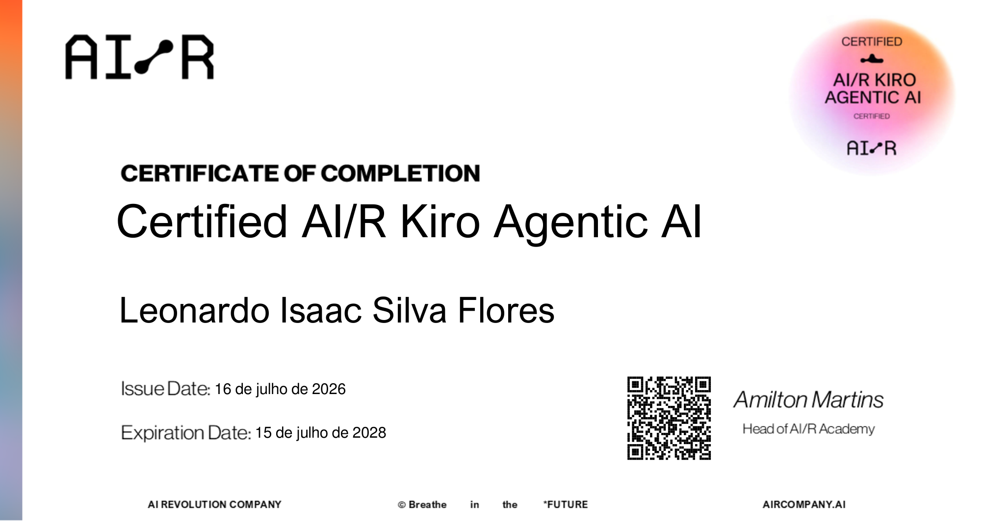 Certified AI/R Kiro Agentic AI