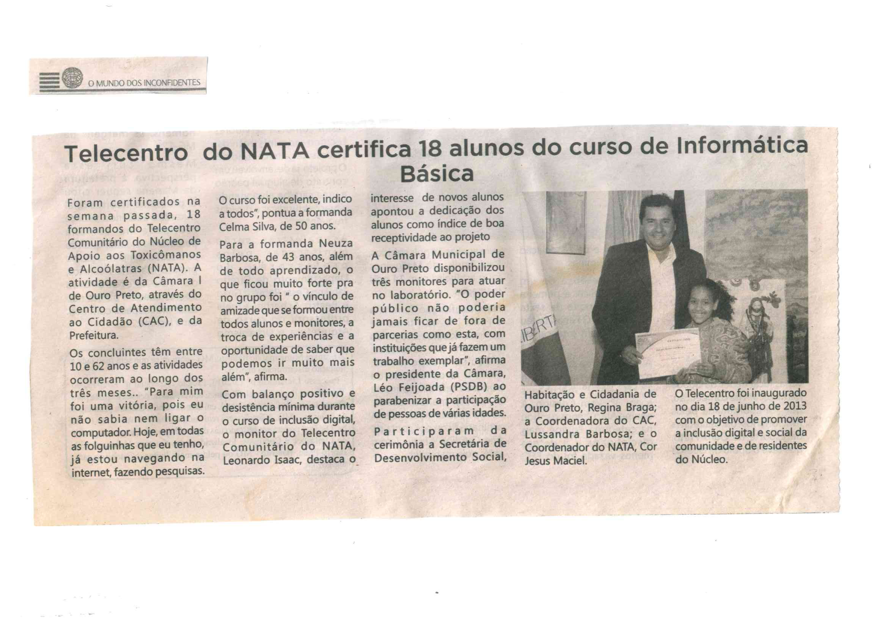 Formatura de Turmas Comunitárias em Cidadania e Tecnologia